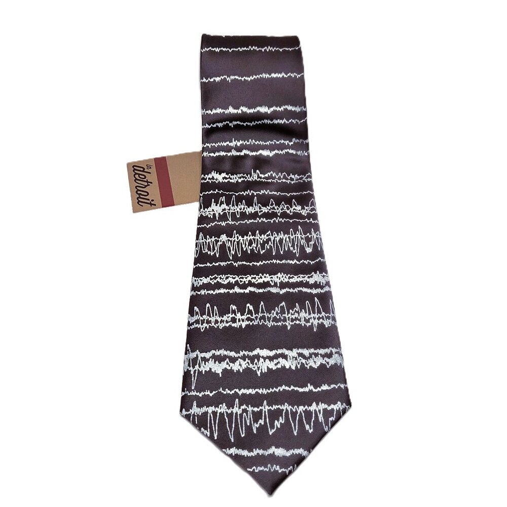 EEG Brainwaves Neck Tie Print Insomnia Neurologist Doctor Gift Made in USA